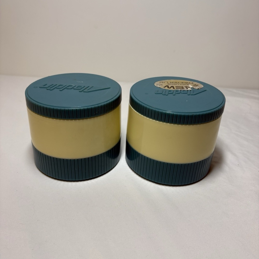 Set Of 2 Vintage Aladdin Insulated Thermos Jars Wide Mouth Model #7000 Camping